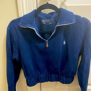 Cropped Ralph Lauren Navy Sweatshirt